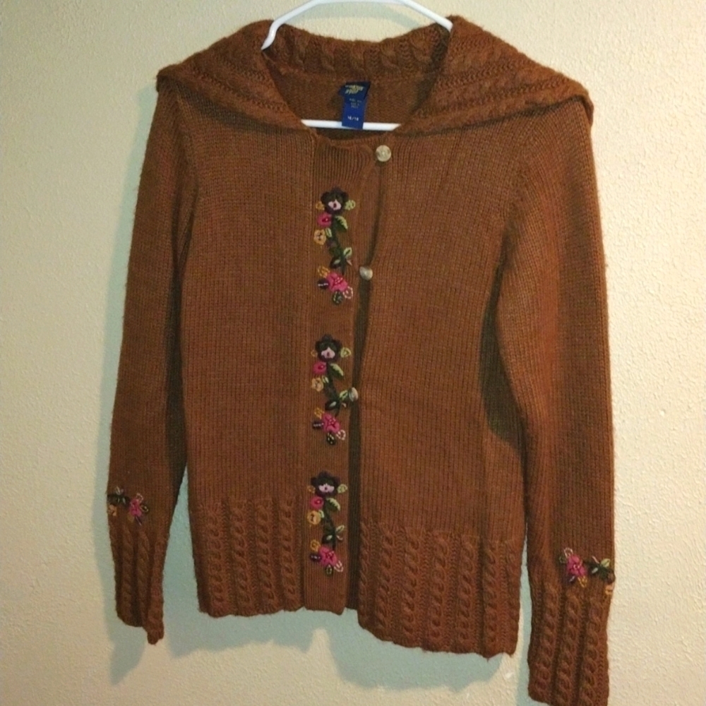Vintage Embroidered Angora Blend Knit OshKosh Sweater 14/16